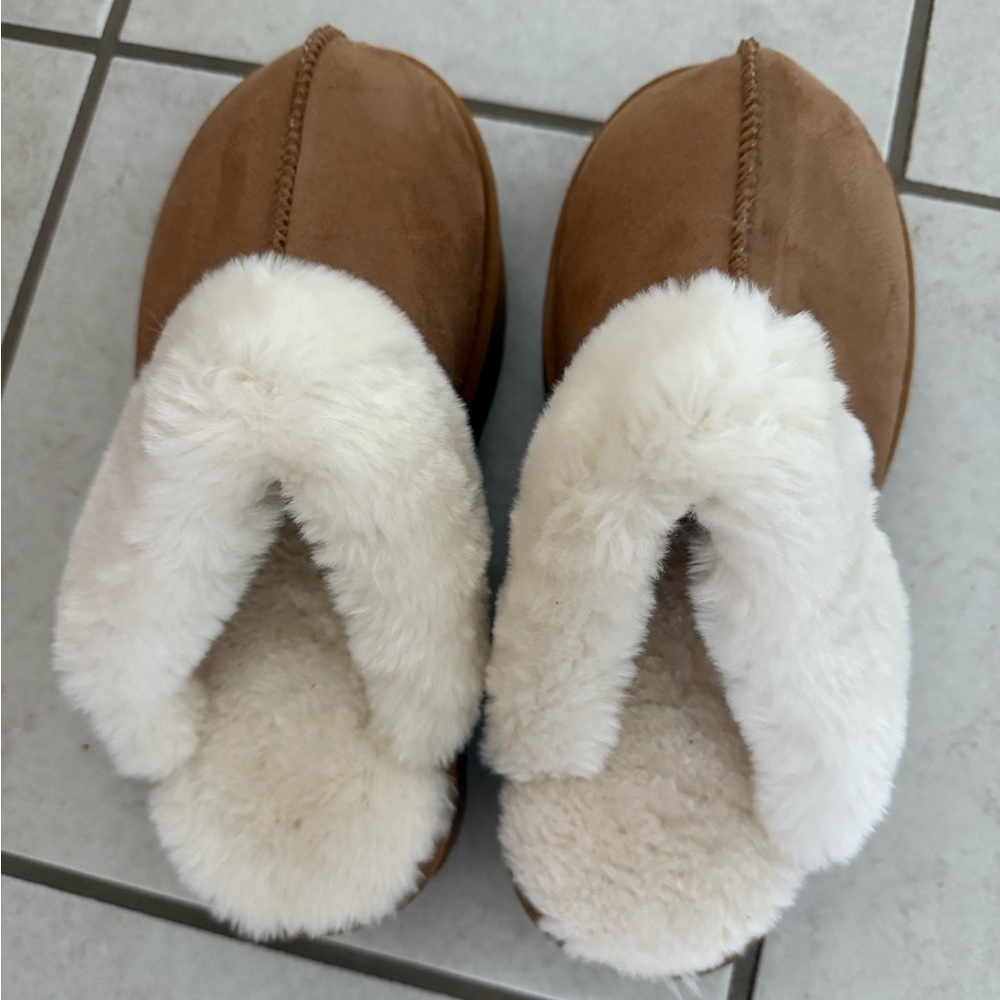 Cozy Brown and White Women's Slippers